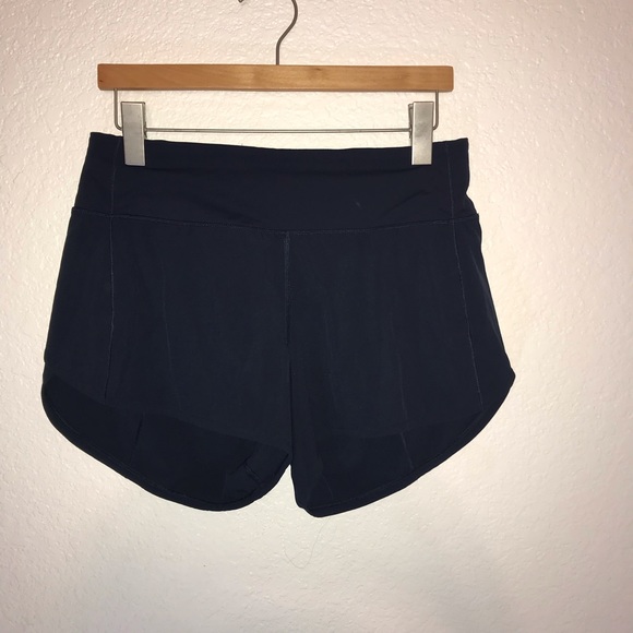 lululemon athletica Pants - LULULEMON Shorts Navy Blue size 8 Long Pockets Seams